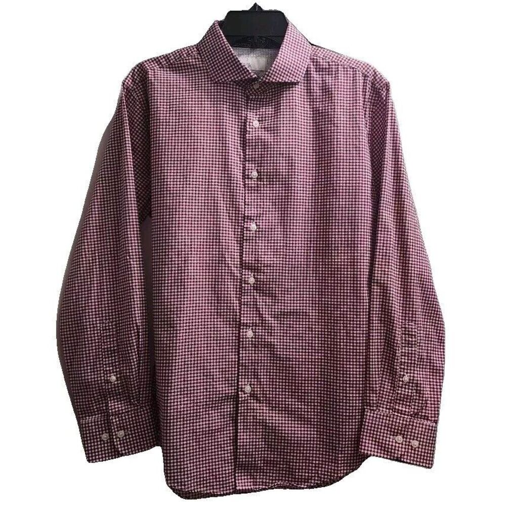 Nordstorm Rack Mens Size 32/33 Trim Fit Button Down Checkered Shirt Red White
